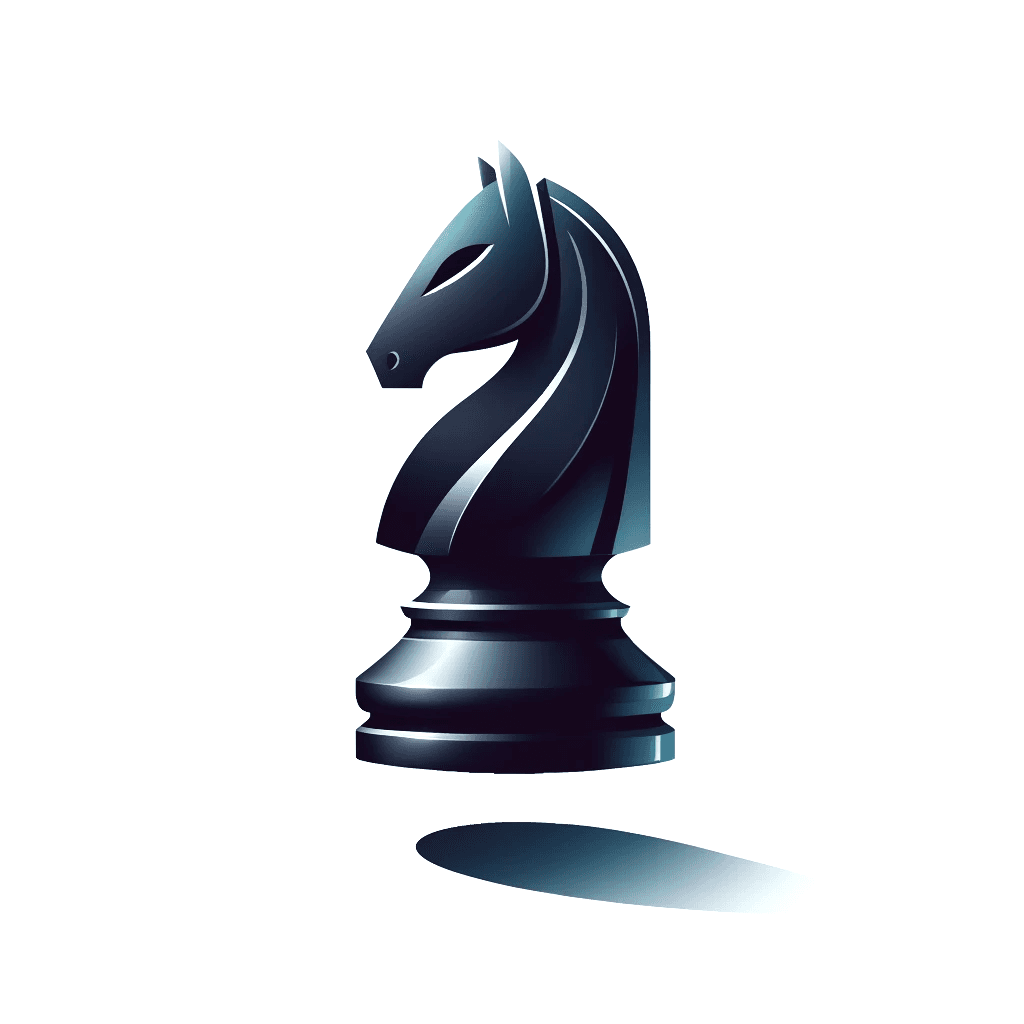 Logo of a knight chess piece floating